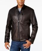 Andrew Marc Men's Mackinley Leather Moto Jacket