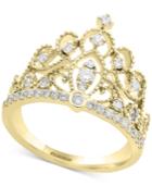 D'oro By Effy Diamond Crown Statement Ring (3/8 Ct. T.w.) In 14k Gold