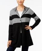 Style & Co. Striped Hooded Cardigan, Only At Macy's