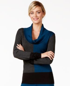Alfani Colorblocked Cowl-neck Sweater, Only At Macy's