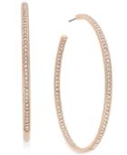 Danori Rose Gold-tone Inside Out Pave Hoop Earrings