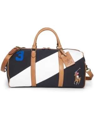 Polo Ralph Lauren Canvas Black Watch Leather Detail Duffel Bag
