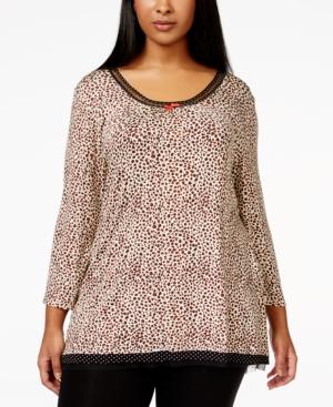 Ellen Tracy Plus Size Cheetah-print Sleep Top