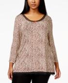 Ellen Tracy Plus Size Cheetah-print Sleep Top