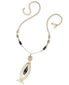 Inc International Concepts Gold-tone Caged Navette Crystal Pendant Necklace, Only At Macy's