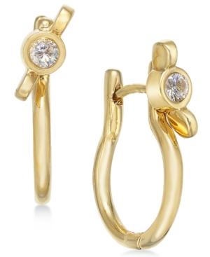 Marc By Marc Jacobs Gold-tone Crystal Wingnut Hinge Hoop Earrings
