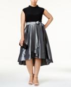 Sl Fashions Plus Size Beaded Taffeta Fit & Flare Dress