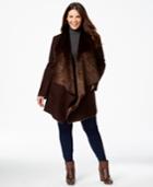 Calvin Klein Plus Size Draped Faux-shearling Coat