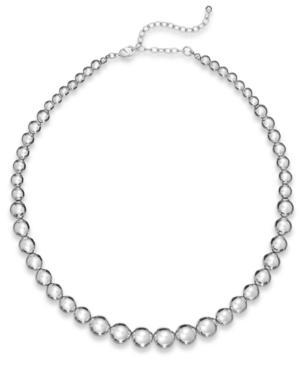 Charter Club Silver-tone Graduated Bead Collar Necklace