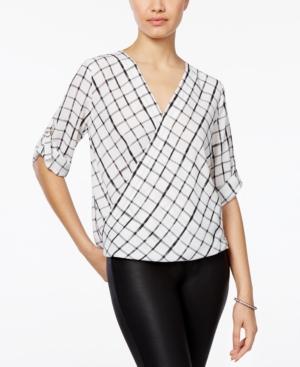 Bcx Juniors' Printed High-low Wrap Top
