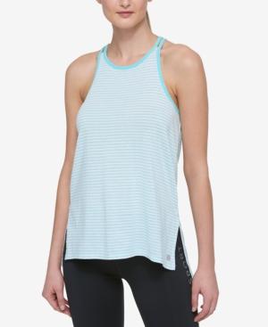 Tommy Hilfiger Sport Bream Double-strap Striped High-low Tank Top, A Macy's Exclusive Style