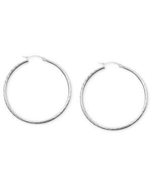 Giani Bernini Sterling Silver Diamond Cut Hoop Earrings, 2