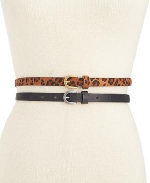 Style & Co 2-for-1 Leopard-print Skinny Belts, Only At Macy's
