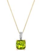 Peridot (2-1/5 Ct. T.w.) And Diamond Accent Pendant Necklace In 14k Gold