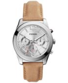 Fossil Women's Perfect Boyfriend Light Brown Leather Strap Watch 39mm Es4080