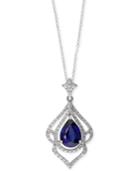 Royale Bleu By Effy Sapphire (1-3/4 Ct. T.w.) And Diamond (1/3 Ct. T.w.) Pendant Necklace In 14k White Gold