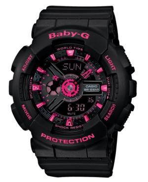 Baby-g Women's Analog-digital Black Resin Strap Watch 46x43mm Ba111-1a