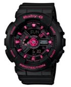 Baby-g Women's Analog-digital Black Resin Strap Watch 46x43mm Ba111-1a