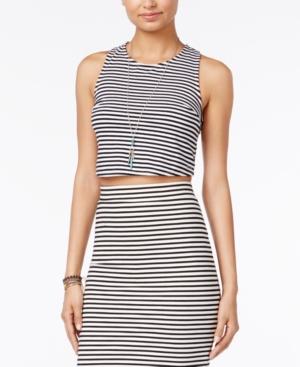 Roxy Juniors' Plans I Was Chasing Striped Crisscross Crop Top