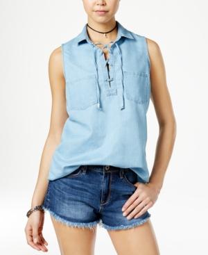 Polly & Esther Juniors' Lace-up Blouse
