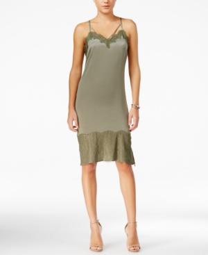 Guess Sleeveless Lace-trim Slip Sheath Dress