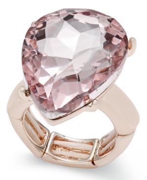Thalia Sodi Rose Gold-tone Pink Crystal Stretch Ring, Only At Macy's