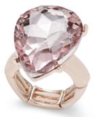 Thalia Sodi Rose Gold-tone Pink Crystal Stretch Ring, Only At Macy's