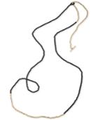 Abs By Allen Schwartz Gold-tone & Black Beaded Rope Necklace