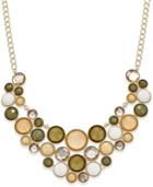 Inc International Concepts Gold-tone Neutral-color Bubble Stone Statement Necklace, Only Macy's
