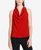 Calvin Klein Charmeuse Cowl-neck Top