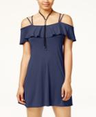 American Rag Juniors' Ruffled Cold-shoulder Dress, Only At Macy's