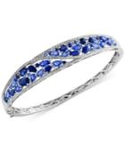 Royale Bleu By Effy Sapphire (7-1/3 Ct. T.w.) And Diamond (1/2 Ct. T.w.) Bangle Bracelet In 14k White Gold
