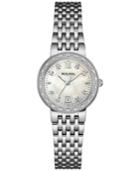 Bulova Women's Maiden Lane Diamond Accent Stainless Steel Bracelet Watch 26mm 96r203
