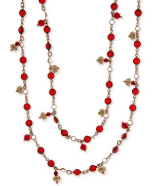 Marchesa Gold-tone Colored Stone Long Strand Necklace