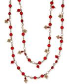 Marchesa Gold-tone Colored Stone Long Strand Necklace