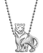 Alex Woo Mini Tiger 16 Pendant Necklace In Sterling Silver