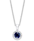 Gemma By Effy Sapphire (3/8 Ct. T.w.) And Diamond (1/4 Ct. T.w.) Pendant In 14k White Gold