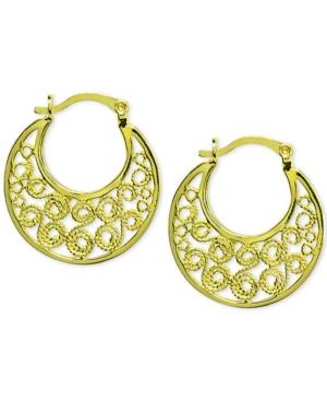 Giani Bernini Filigree Hoop Earrings In 18k Gold-plated Sterling Silver, Created For Macy's