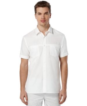 Perry Ellis Short-sleeve Solid Dobby Shirt