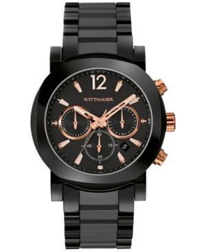 Wittnauer Men's Chronograph Aiden Black Ceramic Bracelet Watch 42mm Wn3011