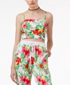The Edit By Seventeen Juniors' Tropical-print Crop Top, Only At Macy's