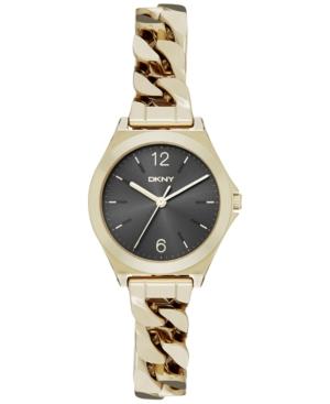 Dkny Women's Parsons Gold-tone Stainless Steel Bracelet Watch 30mm Ny2425