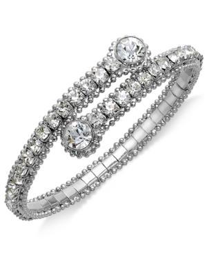 Abs By Allen Schwartz Bracelet, Hematite-tone Glass Crystal Coil Bangle