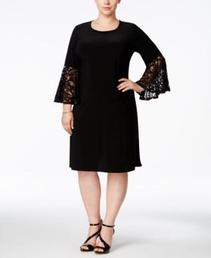 R & M Richards Plus Size Ruffled-sleeve Sheath Dress