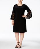 R & M Richards Plus Size Ruffled-sleeve Sheath Dress