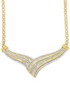 Diamond V Fancy Collar Necklace (1/2 Ct. T.w.) In 14k Gold-plated Sterling Silver