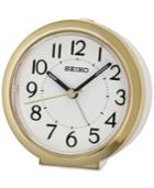 Seiko White & Gold-tone Alarm Clock
