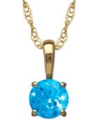 Blue Topaz Pendant Necklace In 14k Gold (5/8 Ct. T.w.)