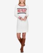 Tommy Hilfiger Cable-knit Logo Sweater Dress, Created For Macy's