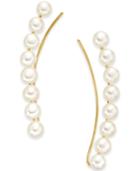 Freshwater Pearl (4-1/2-5mm) Crawler Earrings In 14k Gold